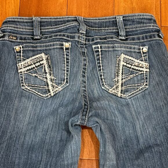 ARIAT Ruby Bootcut Jeans Low Rise Womens Bling Jeweled Embellished size 30L - Picture 8 of 12